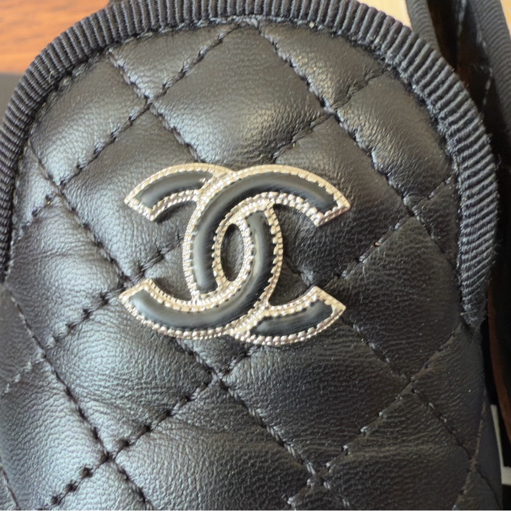 Chanel Black Leather Loafers Moccasins - Picture 2 of 12